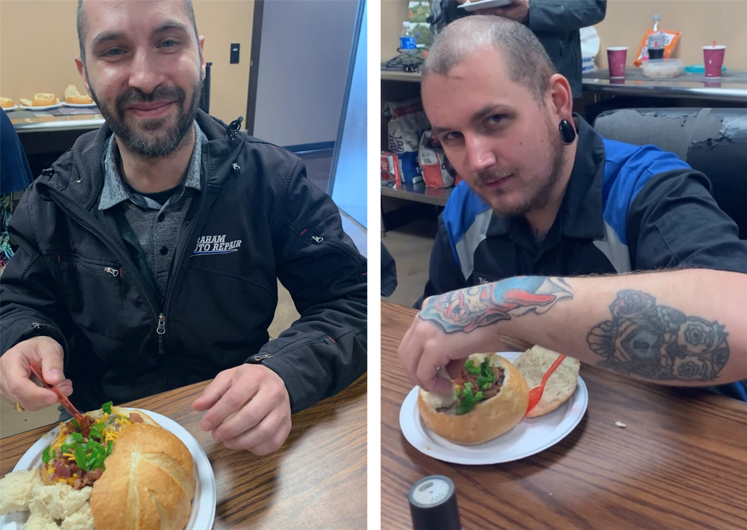 Graham Auto Repair Team Lunch Soup Bread Bowls